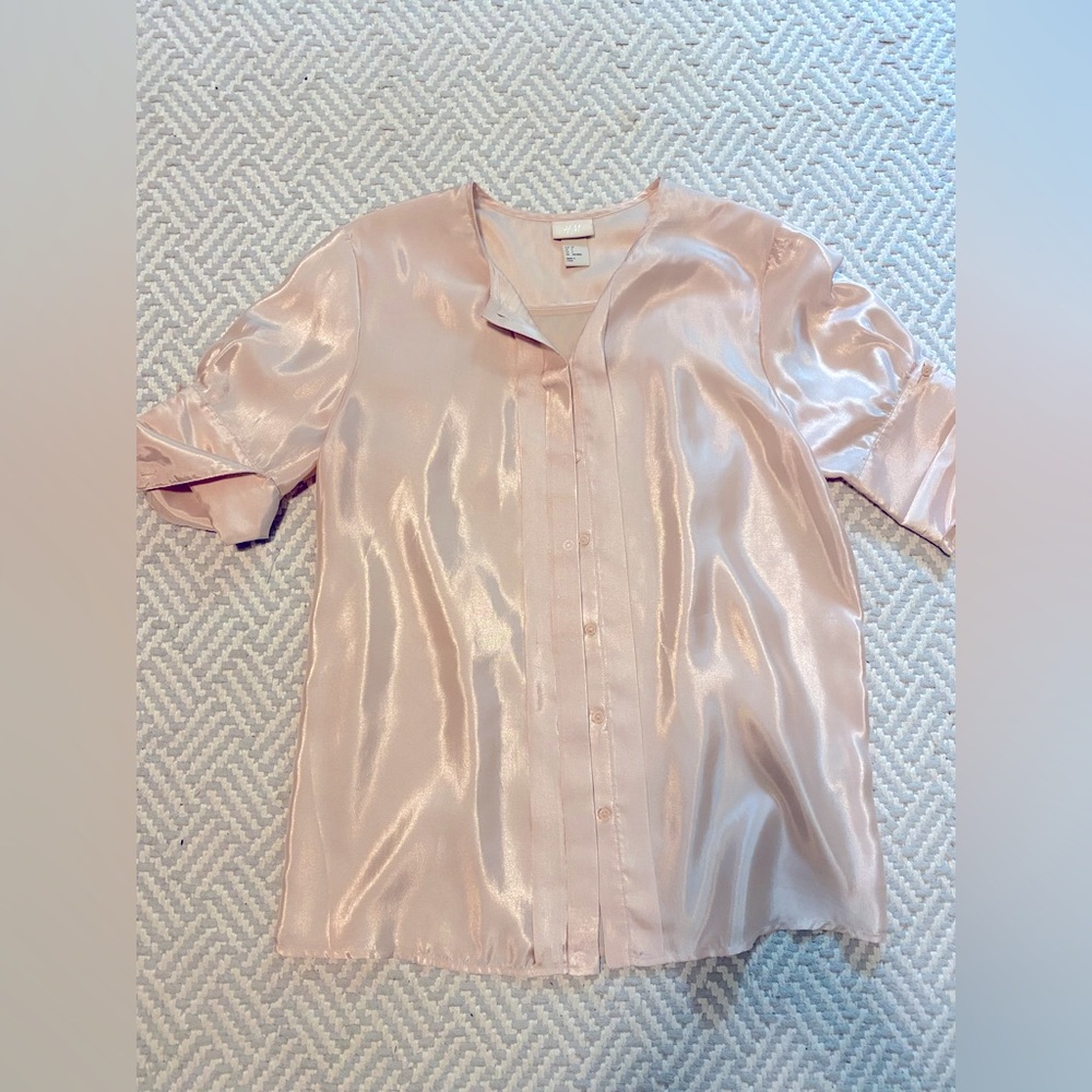Satin top with flowy back